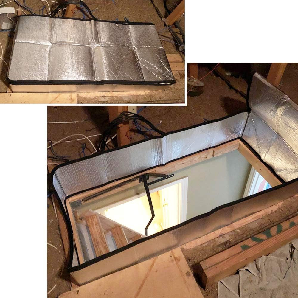 Attic Stairs Insulation Cover 25" X 54" X 11" - Attic Ladder Insulation Cover - Attic Insulation Tent with Zipper - Fire Proof Attic Cover Stairway Insulator