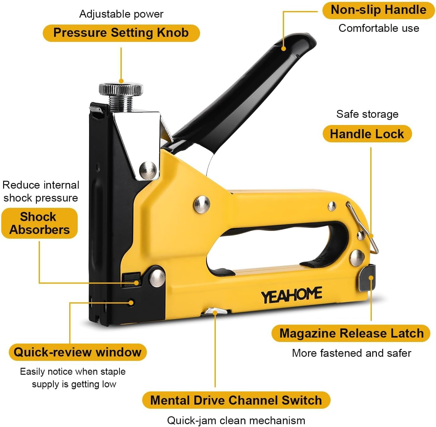 Staple Gun Heavy Duty- 4-In-1 Stapler Gun with 4000 Staples