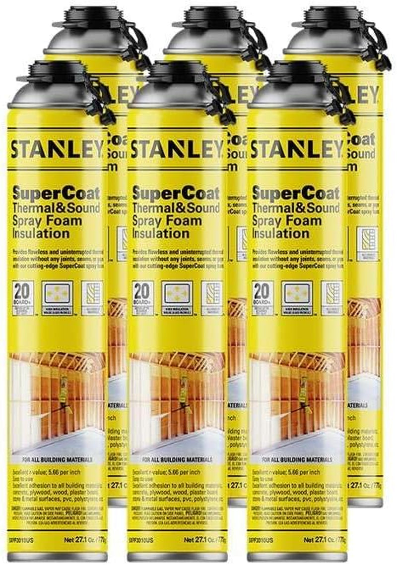 Supercoat Spray Foam Insulation - Closed Cell Spray Foam Covers up to 20 Sq.Ft., Gun Use, Gun Not Included, 27.1 Oz, 1 Pack