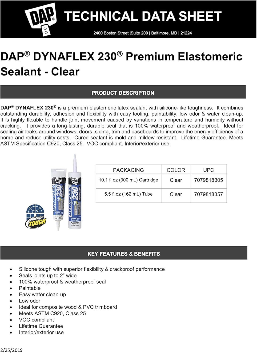 Dap Dynaflex 230 Clear Caulk Premium - Window, Door, and Trim Sealant