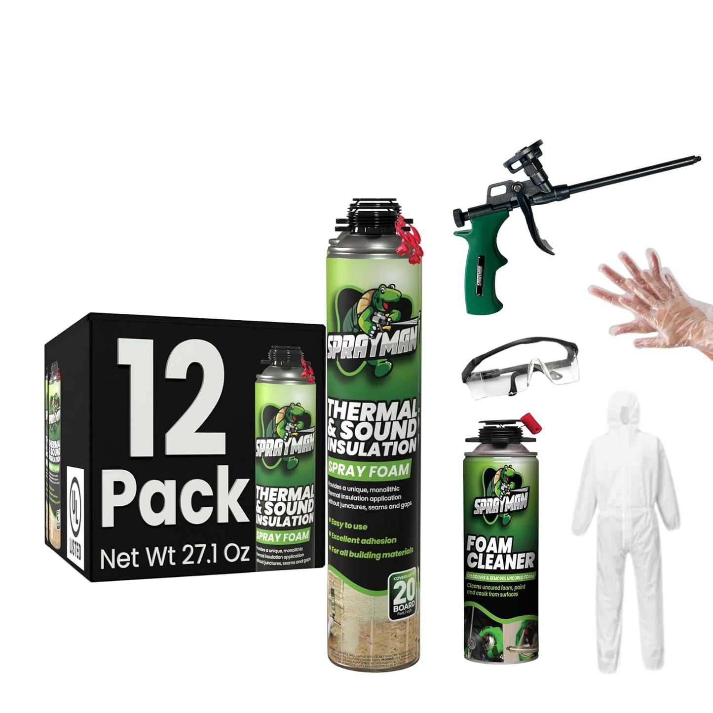 Spray Foam Closed Cell Insulation Kit - 24 Cans