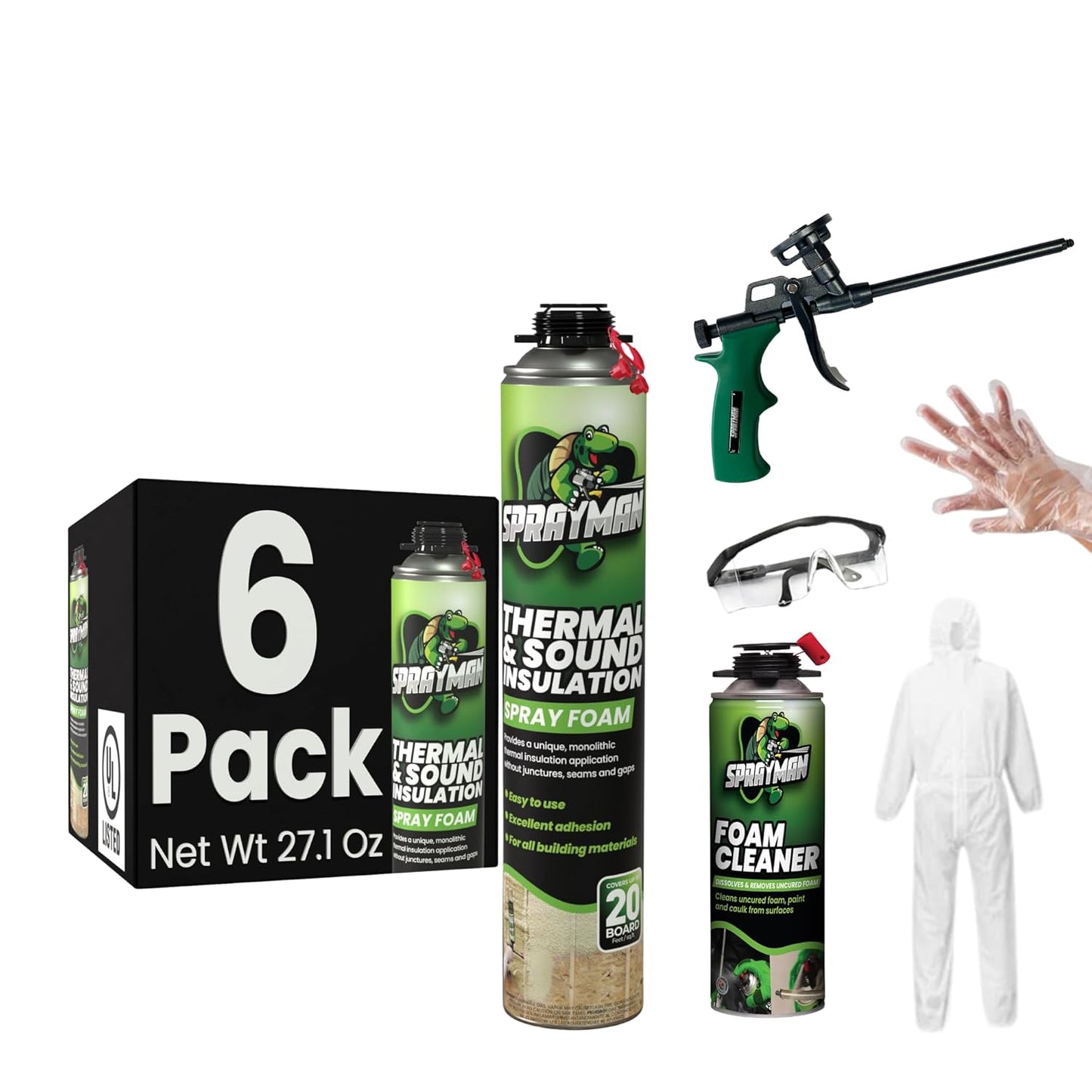 Spray Foam Closed Cell Insulation Kit - 24 Cans