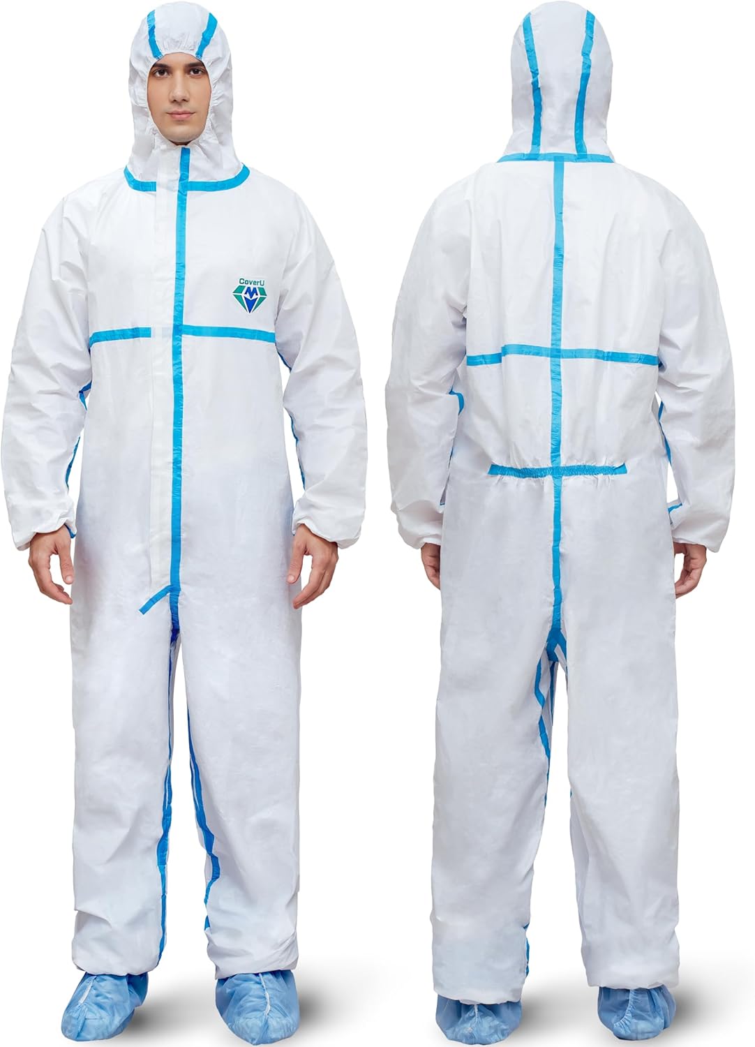 Hazmat Suits - 6 Sizes Options - Disposable Coveralls Suit, Medical Protective Coverall PPE Hazmat Suits