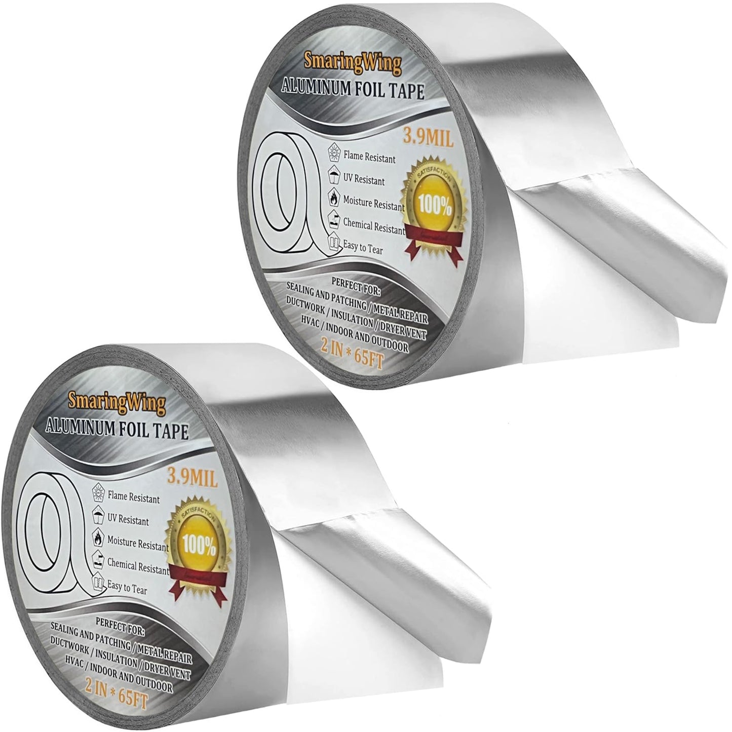 Premium Aluminum Foil Metal Ductwork Tape - 2"  x 65 Feet