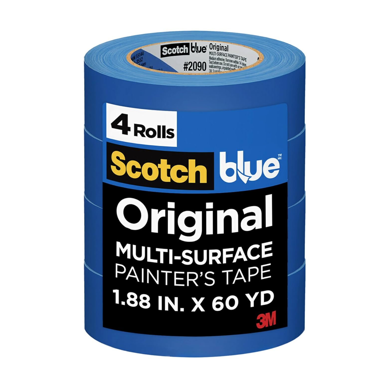 Painter'S Tape Original Multi-Surface Painter'S Tape, 1.88 In. X 60 Yds, Blue, Paint Tape Protects Surfaces & Removes Easily, Painting Tape for Indoor and Outdoor Use (2090-48NC)