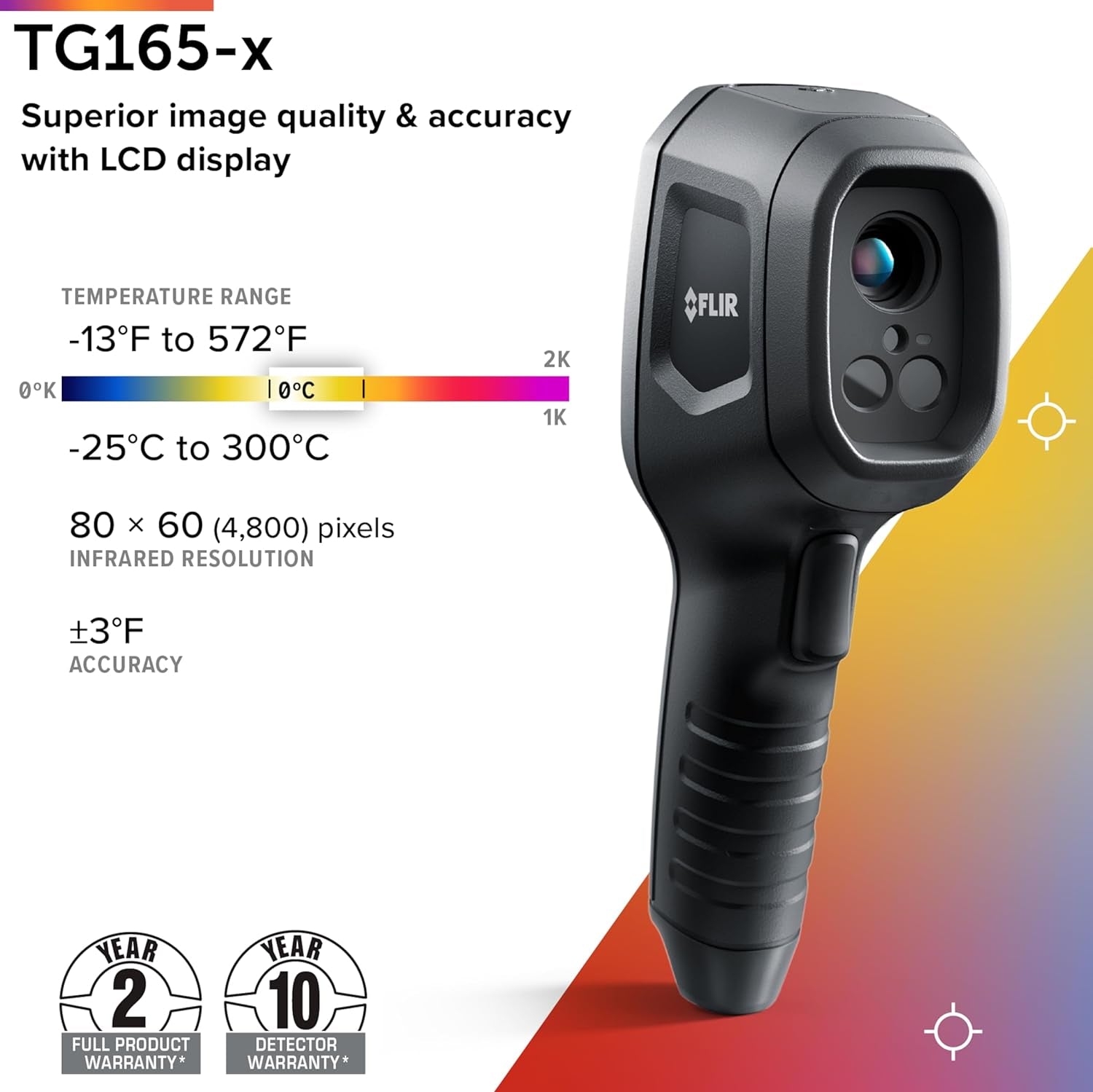 FLIR TG165-X Thermal Imaging Camera with Bullseye Laser