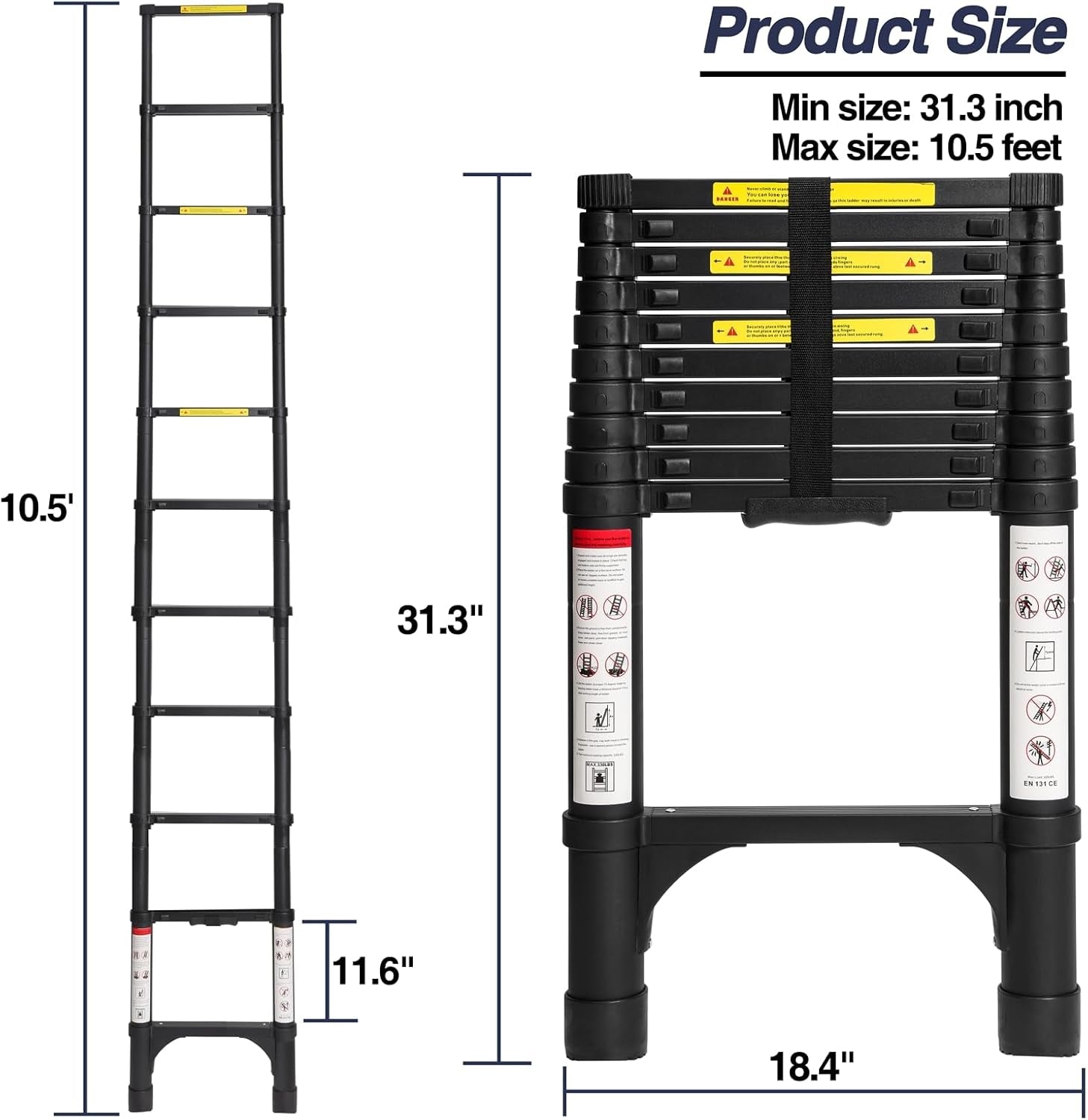 10.5 FT Aluminum Telescoping Ladder