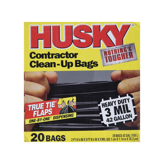 Husky 42-Gallon Contractor Bags- 20 Count