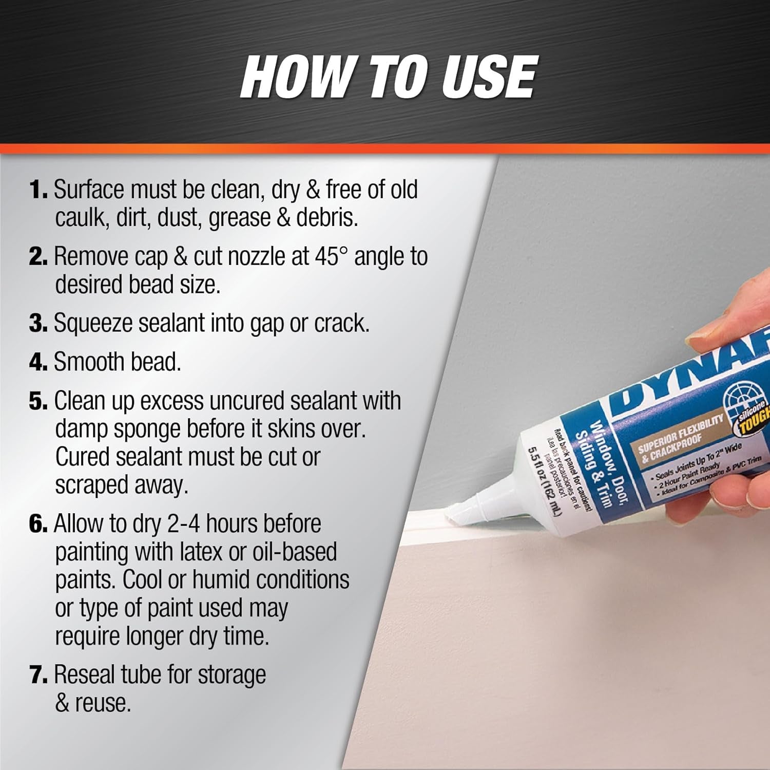 Dap Dynaflex Clear Caulk Premium - Window, Door, and Trim Sealant