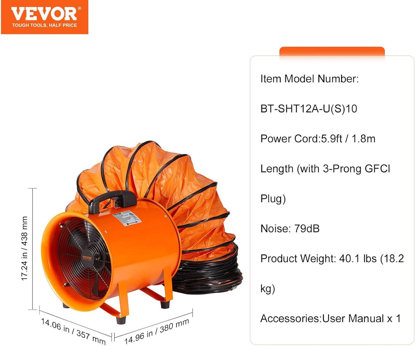 Industrial Portable Air Blower Ventilator- HIGH CFM